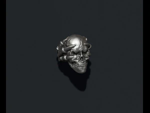 Skull ring with claws 3D Print Model