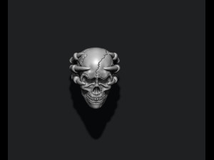 Skull ring with claws Model Cetak 3D