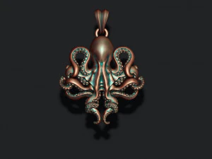 Octopus pendant 3D Print Model
