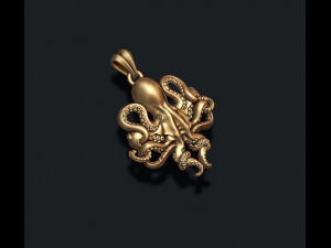Octopus pendant 3D Print Model