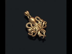 Octopus pendant 3D Print Model