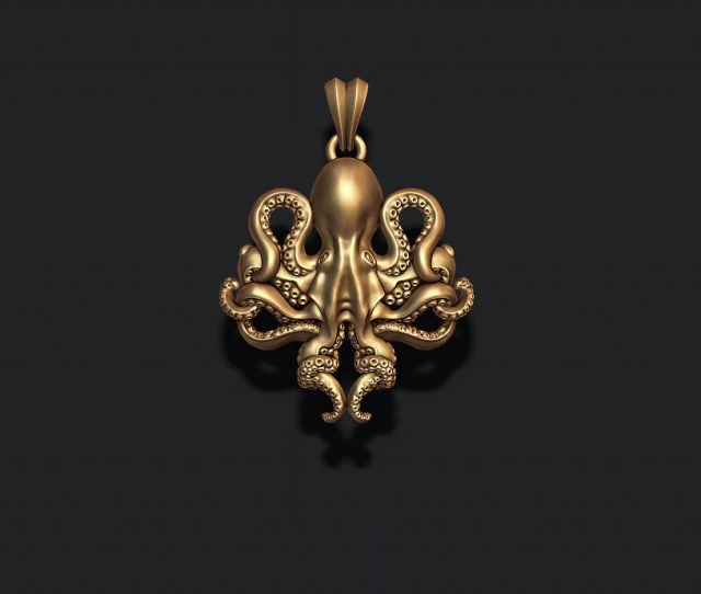 Octopus pendant 3D Print Model .c4d .max .obj .3ds .fbx .stl .blend 