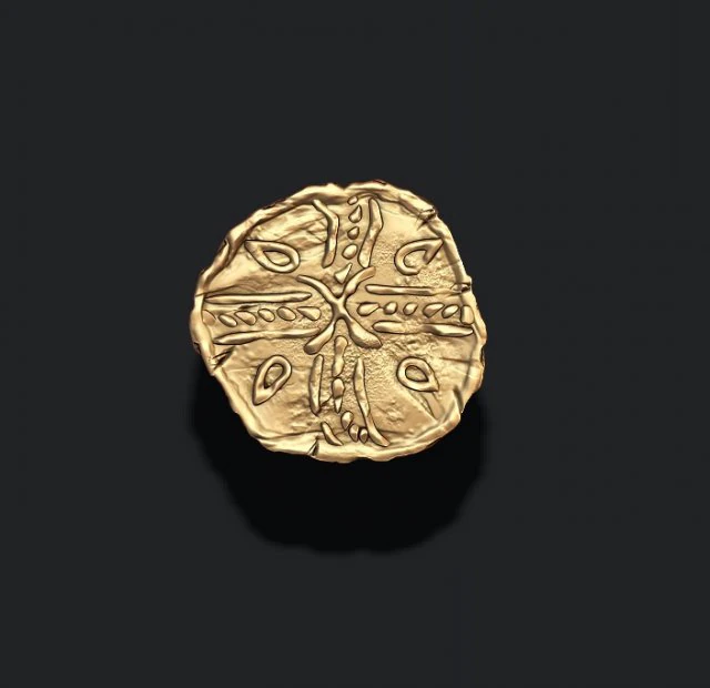 Old coin v4 3D Print Model .c4d .max .obj .3ds .fbx .stl .blend 