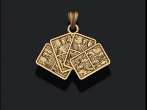 Pair of jacks playing cards pendant 3Dプリントモデル