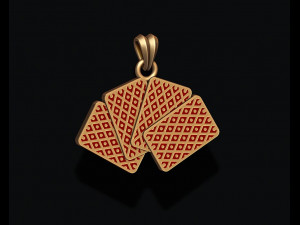 Pair of jacks playing cards pendant 3Dプリントモデル