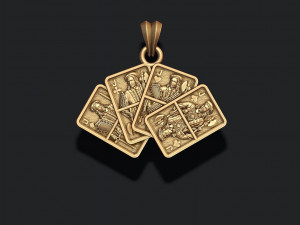 Pair of jacks playing cards pendant 3Dプリントモデル