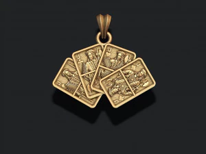 Pair of jacks playing cards pendant 3D Print Model