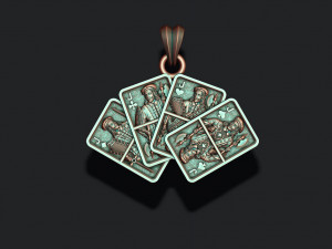 Pair of jacks playing cards pendant 3Dプリントモデル