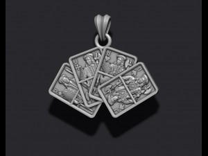 Pair of jacks playing cards pendant 3Dプリントモデル