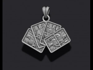 Pair of jacks playing cards pendant 3D Print Model