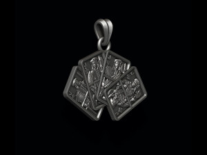 Pair of jacks playing cards pendant 3Dプリントモデル