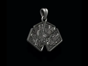Pair of jacks playing cards pendant 3D Print Model