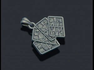 Pair of jacks playing cards pendant 3D Print Model