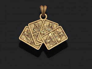 Paar koninginnen speelkaarten hanger 3D printmodel