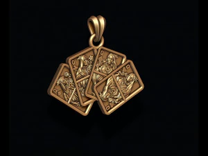 Pair of queens playing cards pendant 3D Print Model