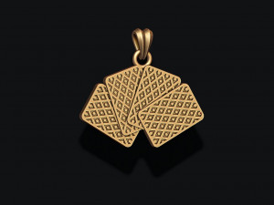 Pair of queens playing cards pendant Modèles 3D en vedette