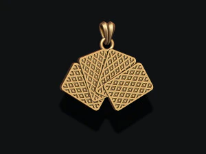 Pair of queens playing cards pendant 3D Print Model