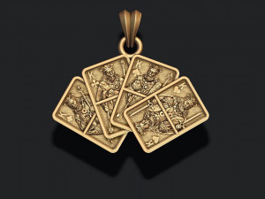 Pair of kings playing cards pendant Modelo de impresión 3D