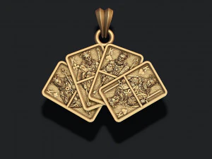 Pair of kings playing cards pendant 3D Print Model