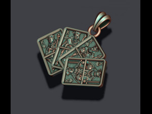 Pair of kings playing cards pendant 3D 打印模型