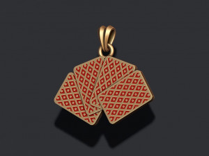 Pair of kings playing cards pendant 3D 打印模型