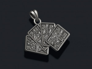 Pair of kings playing cards pendant 3D 打印模型