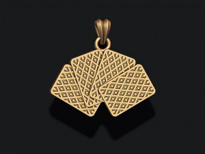 Pair of kings playing cards pendant 3D 打印模型