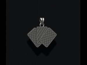Pair of club jacks queens kings playing cards pendant 3D 프린트 모델
