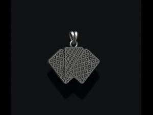 Pair of club jacks queens kings playing cards pendant 3D Print Model