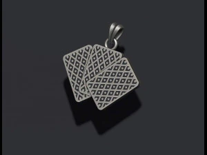 Pair of club jacks queens kings playing cards pendant 3D Print Model
