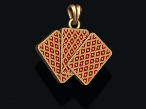 Pair of club jacks queens kings playing cards pendant 3D 프린트 모델