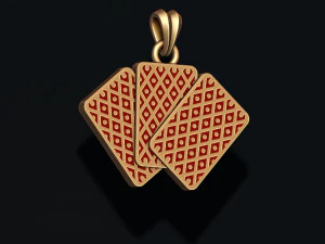 Pair of club jacks queens kings playing cards pendant 3D Print Model