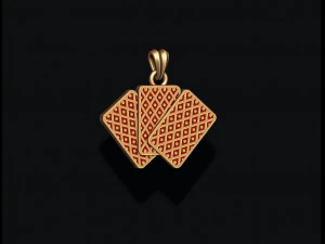 Pair of heart jacks queens kings playing cards pendant 3D Print Model