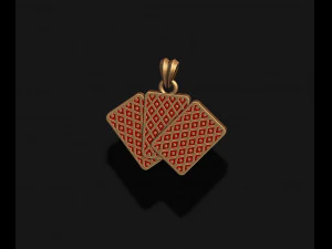 Pair of spades jacks queens kings playing cards pendant 3D Print Model