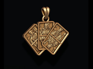 Pair of spades jacks queens kings playing cards pendant Modelo de Impressão 3D