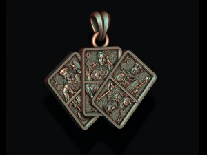 Pair of spades jacks queens kings playing cards pendant Modelo de Impressão 3D
