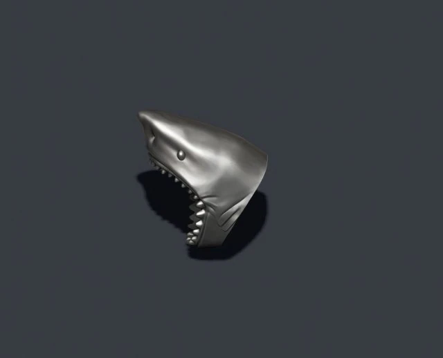 Shark head ring 3D Print Model .c4d .max .obj .3ds .fbx .stl .blend 