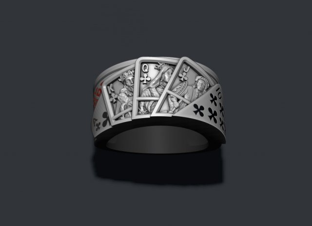 Pair of clubs playing cards ring Modèles 3D en vedette .c4d .max .obj .3ds .fbx .stl .blend 