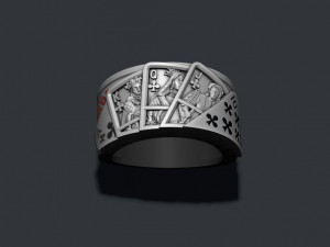 Pair of clubs playing cards ring 3D Print Model