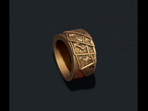 Pair of clubs playing cards ring Modèles 3D en vedette