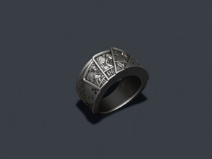 Pair of clubs playing cards ring Modèles 3D en vedette