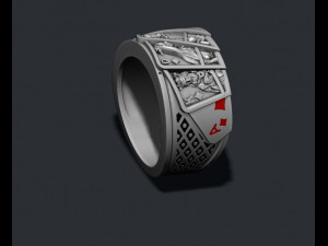 Pair of diamonds playing cards ring Modelo de Impressão 3D