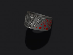 Pair of diamonds playing cards ring Modelo de Impressão 3D