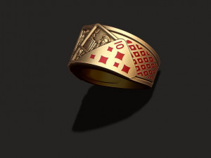 Pair of diamonds playing cards ring Modelo de Impressão 3D