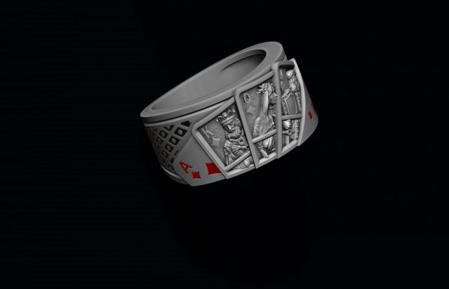Pair of diamonds playing cards ring Modelo de Impressão 3D .c4d .max .obj .3ds .fbx .stl .blend 