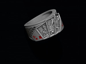 Pair of diamonds playing cards ring Modelo de Impressão 3D