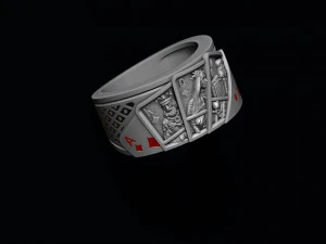 Кольцо для игральных карт с парой бриллиантов 3D Принт Модель