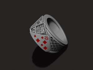 Pair of diamonds playing cards ring Modelo de Impressão 3D