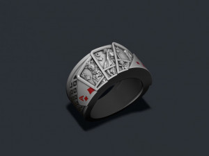 Pair of diamonds playing cards ring Modelo de Impressão 3D