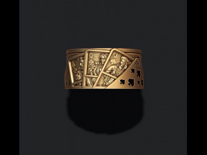 Pair of spades playing cards ring Model do druku 3D